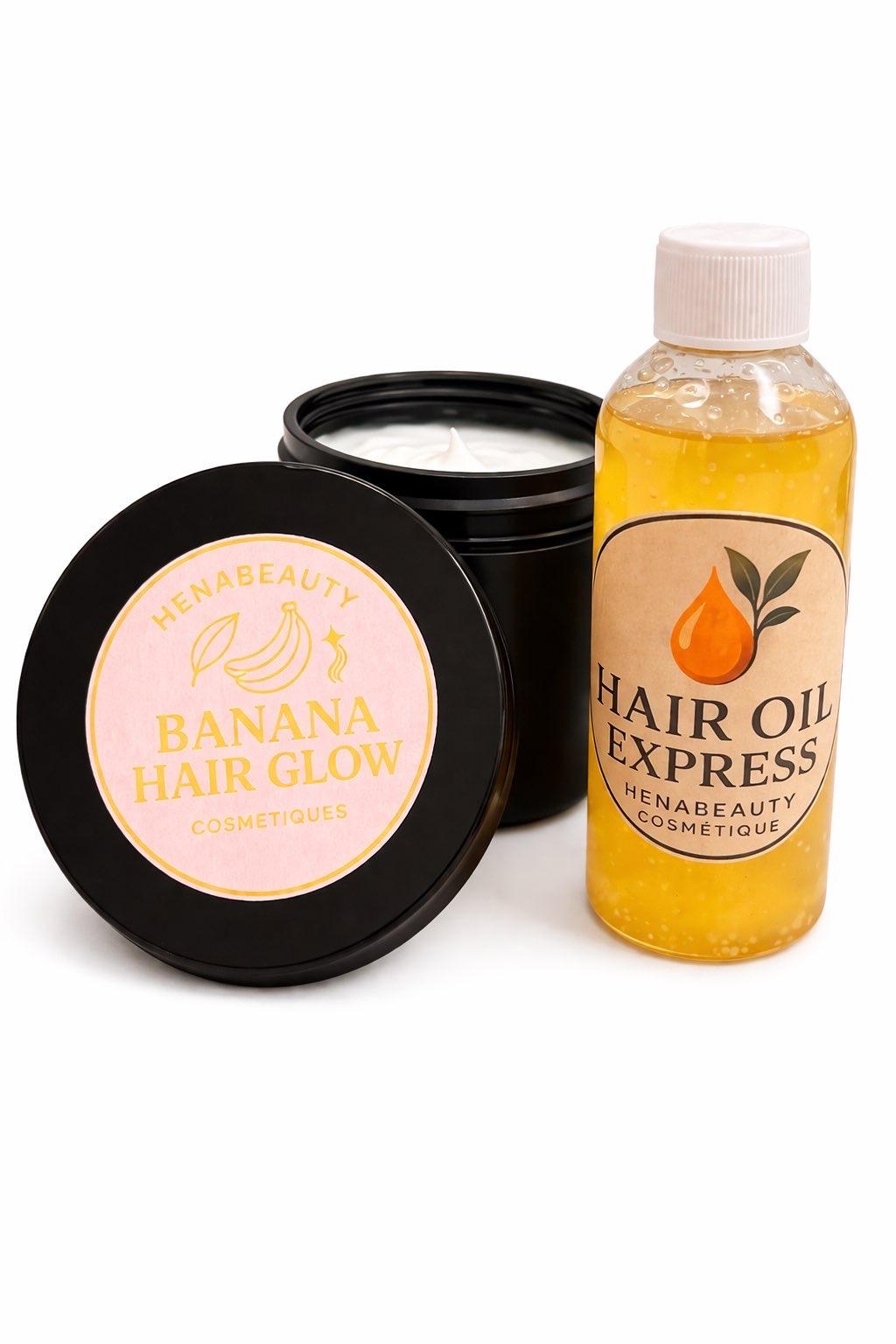 Duo Capillaire – HAIR OIL EXPRESS + BANANA HAIR GLOW & ACCESSOIRES